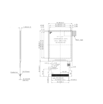 St7789 2 Inch Ips Lcd Display 1000 Cd/M2 Brightness