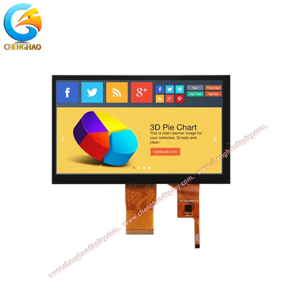 7 بوصات IPS TFT وحدات العرض LCD 1024x600 I2C واجهة لمسة 500 Cd / m2 الضوء الخلفي