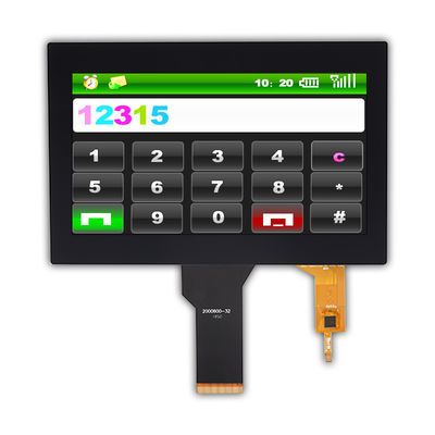 WVGA 200nit TFT LCD الشاشة اللمسية CTP I2C 12 ساعة عرض