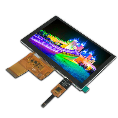 TN ناقل 800x480 LCD شاشة لمسة سعة 300cd / m2 ضوء خلفي LED أبيض
